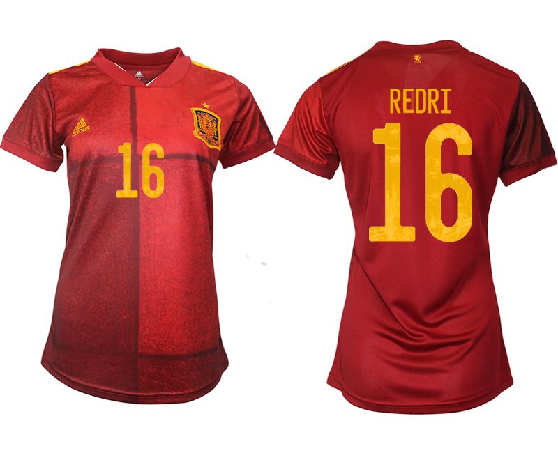 Women 2021-2022 Club Spain home aaa version red #16 Soccer Jerseys->women soccer jersey->Women Jersey